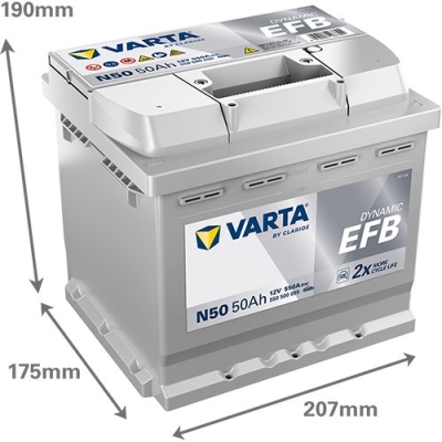 Акумулатор VARTA 12V 50Ah/550A Dynamic EFB START&STOP EFB (R+)