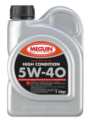 Масло Meguin High Condition 5W-40 - 1  Л.